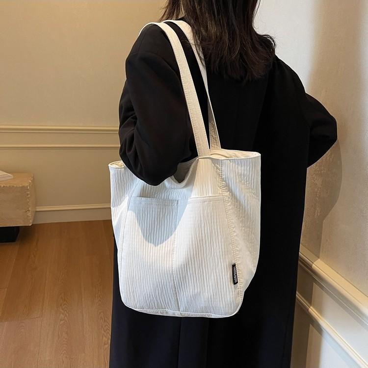 Canvas bag Lazy wind bag Women's large-capacity new versatile shoulder college student tote bag