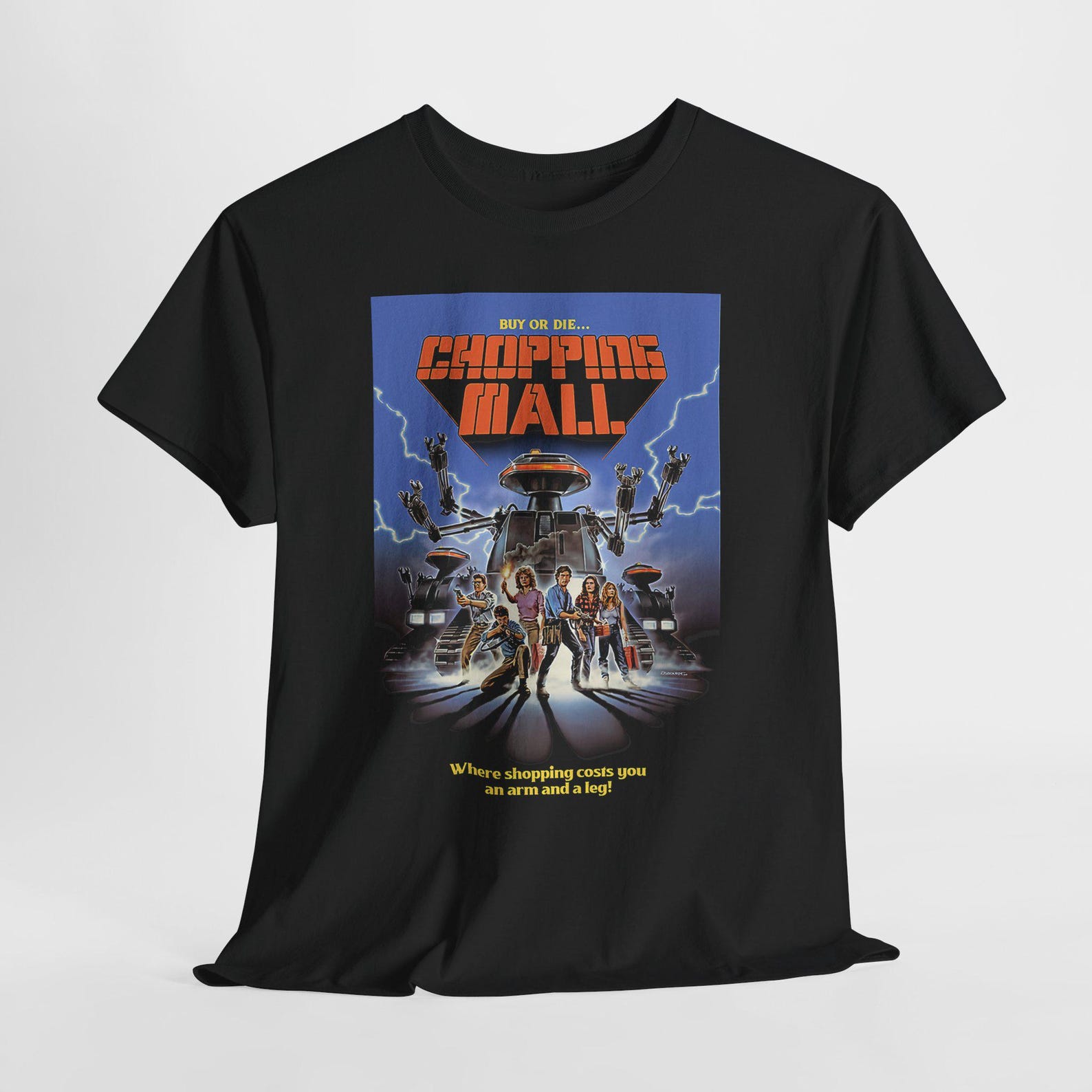Chopping Mall Retro Horror Movie Men s Navy Black Tees T-Shirt Size S-5XL S