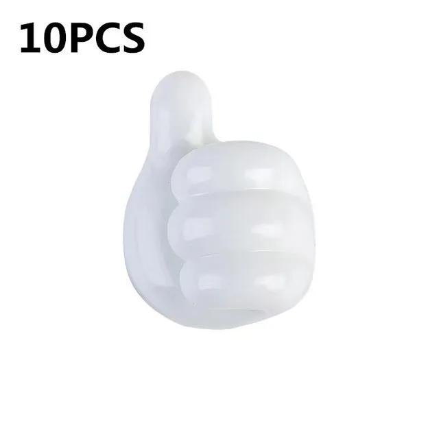 4/10 Stück selbstklebende Daumen-Wandhaken aus Silikon, multifunktionaler selbstklebender Kabel-Organizer-Clip, Schlüsselhaken, Wandaufhänger, Aufbewahrungshaken
