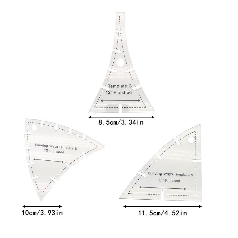 Acrylic Irregular 90° Sewing and Patchwork Ruler for Fabric Cutting