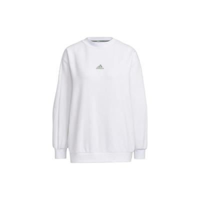 Logo Crewneck Pullover Sweatshirt Women Sweatshirts White IK9886