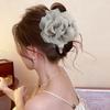 Acrylic Fabric Mesh Rose Pearl Hairpin Fashionable and Sweet Grab Clip Commuting Versatile Hair Accessories Headgear