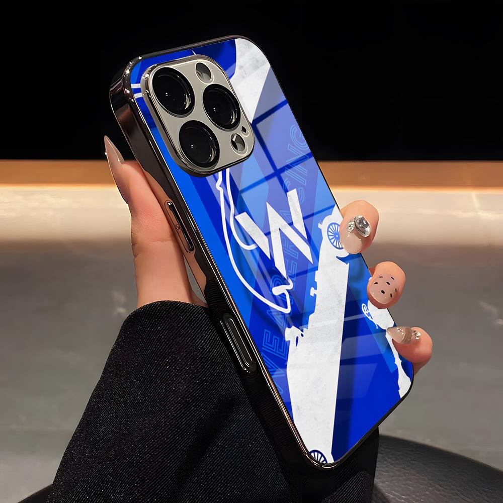 

W-Williams-S Racing Phone Case Luxury Glass Phone Case For IPhone 17 16 15 14 13 12 11 Pro Max Plating Frame Cover iPhone 12