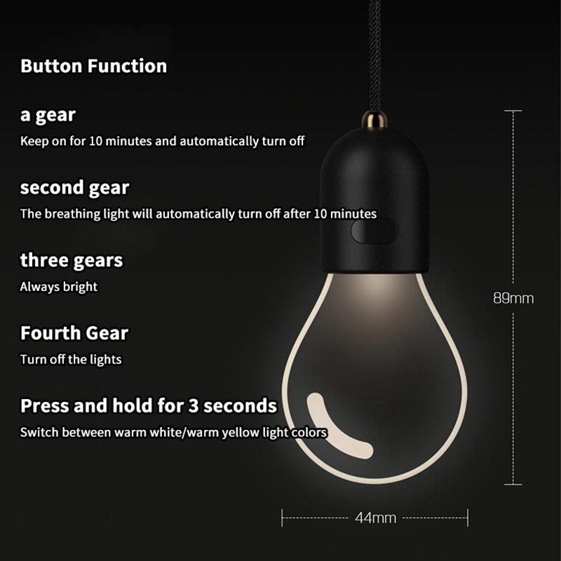 Car Rearview Mirror Pendant Decor Flat Acrylic Retro Light Bulb Atmosphere Ambient Light Interior Decoration For Car 1/2Pcs