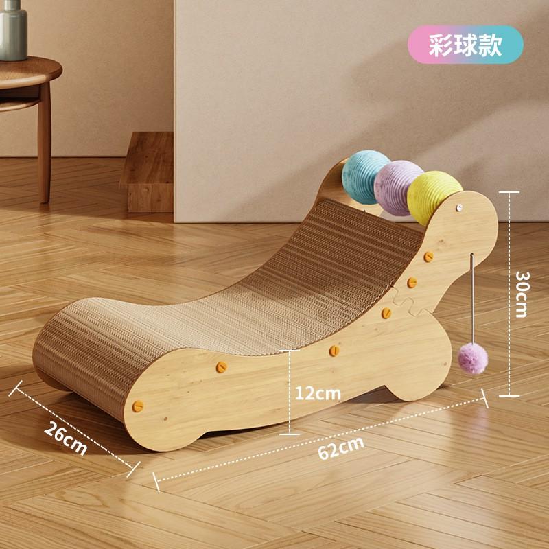 Upright Cat Scratcher Lounge Chair With Sisal Rope Wooden Frame Large Cats Durable Scratch-Resistant Design