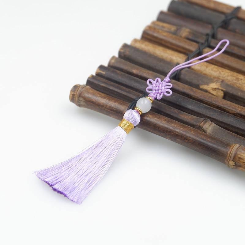 Handgefertigtes fein gewebtes kleines chinesisches geknotetes Fransenohr, hochwertiges Lesezeichen, U-Disk-Kamm, Handyhülle, hängender Ohranhänger.