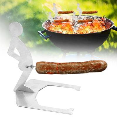 Grillwurst Rack Ständer Mann Hotdog Halter Lustiger BBQ Ständer Rostfrei
