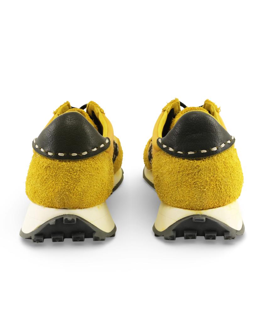 Yase [Deerskin, Kangaroo Leather] Wsr-7 Vintage Jogging Sneakers Yellow
