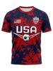 Male and Female American Football Full Body Printed T-shirt, Patriotic Sports T-shirt