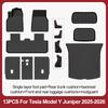 Car Floor Mats For 2026 2025 New Tesla Model Y Juniper All Weather TPE Floor Mat Cargo Liner Rear Trunk Mat Frunk Backrest Mats