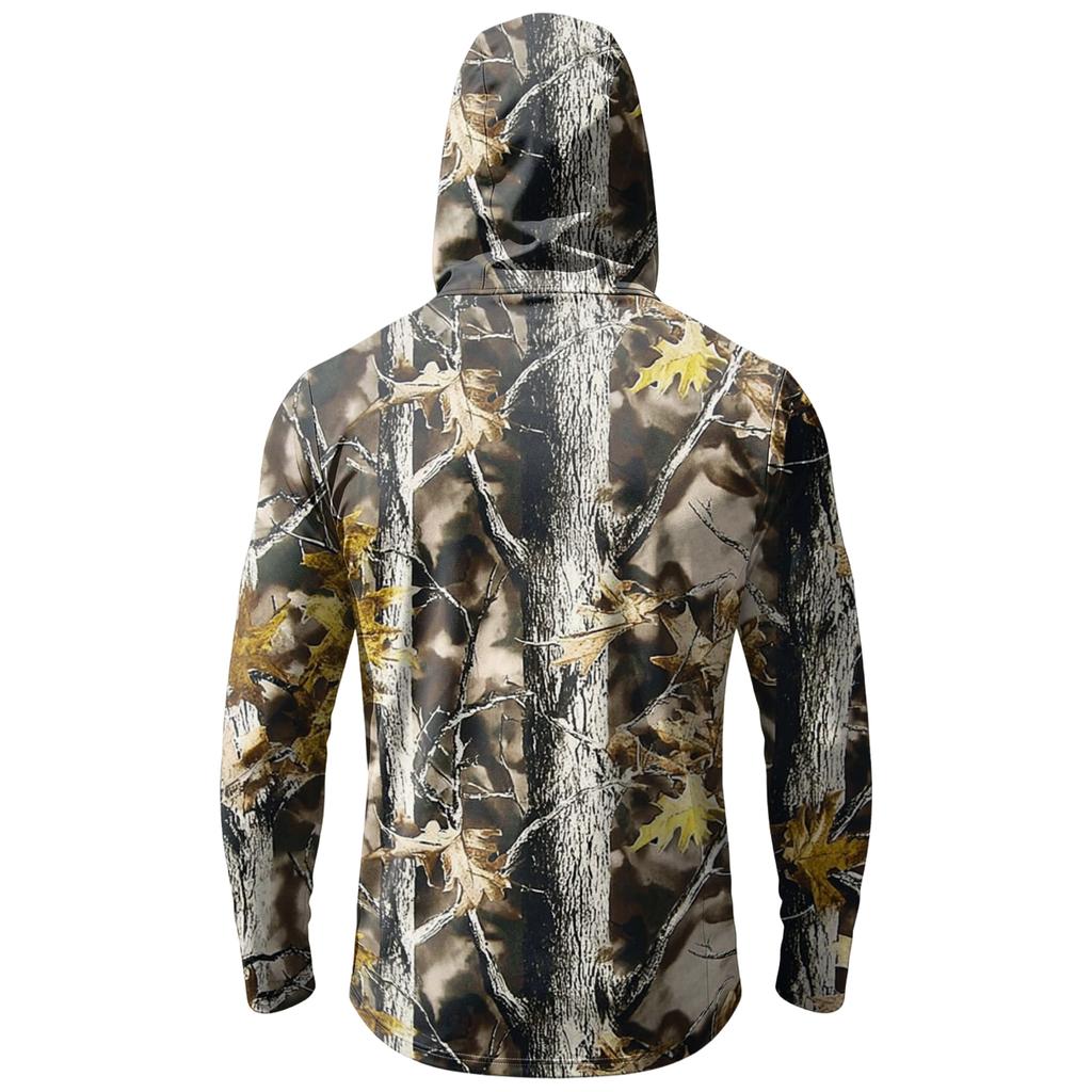 Men Long Sleeve Hooded Pullover with Chest Zipper Pocket Lightweight Printed Outdoor Sportswear Top