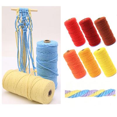 100M/Roll Home Decoration Supply Colorful Hand Knitting Handmade Macrame Cotton Cord 3mm DIY Projects Natural Gift Wrapping