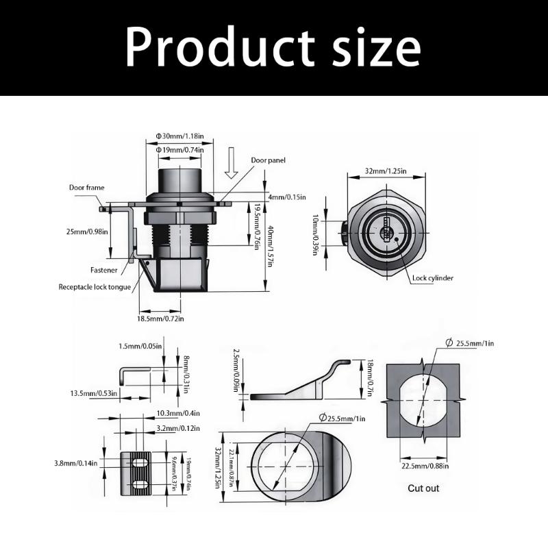 Plastic Press To Open Latches Elegant Black Push Button Lock Simple Installation Suitable for Boat Cabinets & Doors