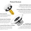Bathtub Stopper | Shower Drain Hair Catcher, Pop-up Tub Stopper with Strainer | Bathroom Drain Plug | Drain Protector for 1-1/2 to 1-3/4"" Bath Drain