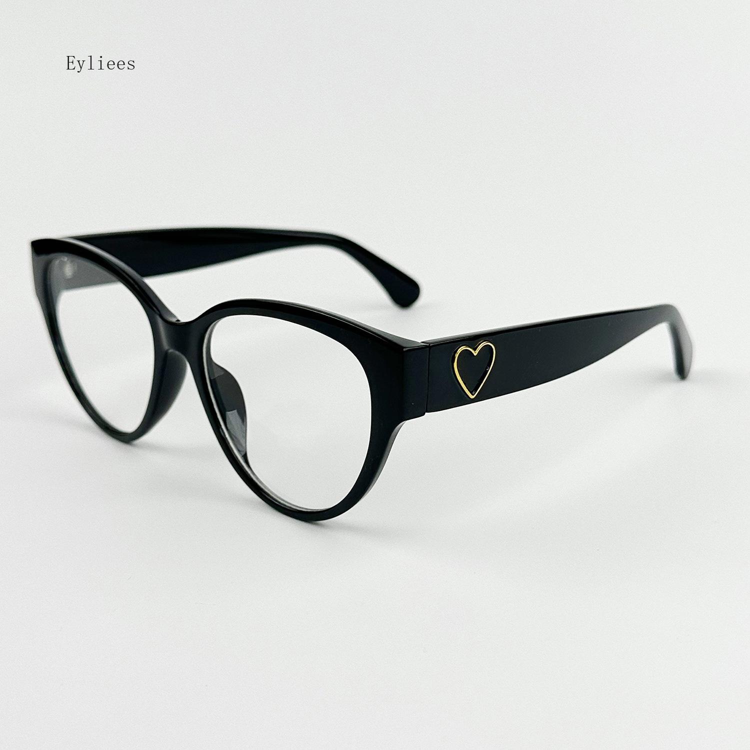 

Korean Cat Eye Eyewear Love Retro Myopia Glasses For Women Personalized Anti-Blue Light Glasses 0