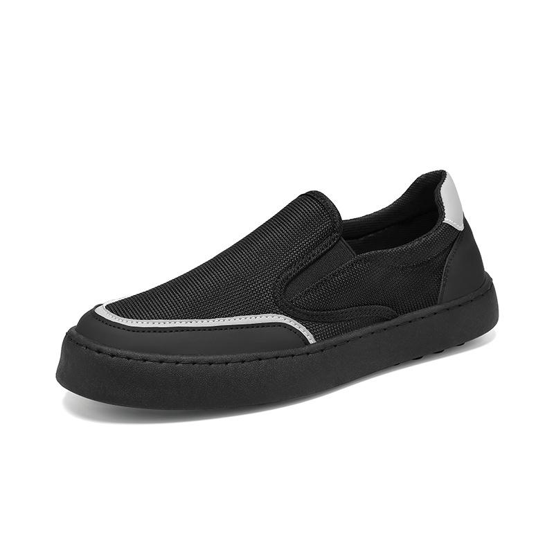 Herr Canvas Slip-On Sneakers Andningsbara Beijing Heritage Casual Skor Lätta Lyxiga Loafers för Komfort & Daglig Användning