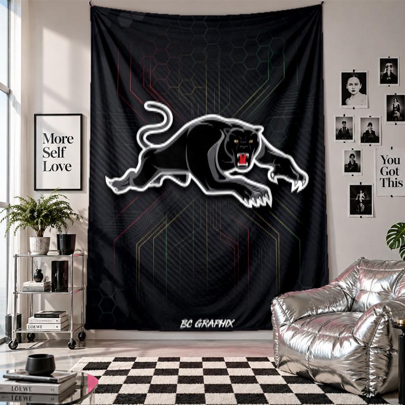 Penrith Panthers Wall Tapestry Home Decor Wall Hanging Cloth for Bedroom Living Room Background