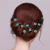 20Pcs/set Women U-shaped Hair Fork Pin Crystal  Rose Flower Hair Clips Rhinestone Hair Stick Wedding Bridal Jewelry Headwear Gift