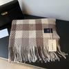 Casual Plaid Scarf Women Blue Plaid Warm Fringe Scarf Korean Style Fashion Soft Thick Shawl For Autumn Winter Unisex Male Lady