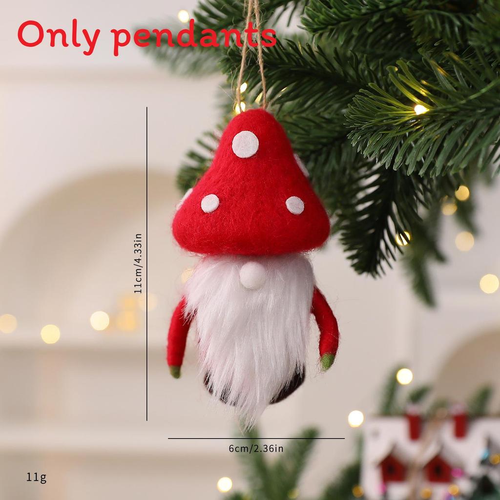 Christmas Gnome Hanging Decoration Mushroom Elf For Holiday Decor
