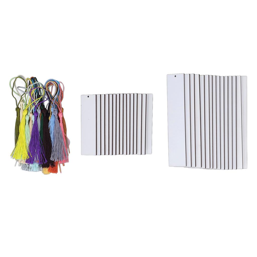 60 Pcs Sublimation Blanks Bookmark Double Sided Sublimation Blanks Products with Colorful Tassels