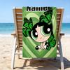 1pc The Powerpuff Girls3 Beach Towel with Custom Name, Beach/Swimming/Bath/Picnic/Camping Towel, Suitable for Seaside Beaches