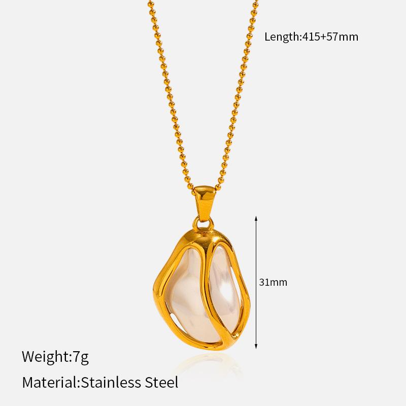 

Luxury Stainless Steel Necklace For Women, Premium Non-fading Golden Minimalist Titanium Steel Clavicle Jewelry 1