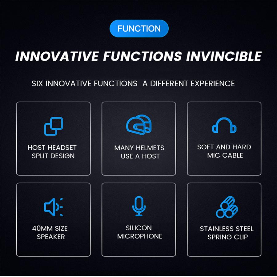 Motorcycle ATV English Version Helmet Bluetooth Headset Intercom Stereo Headset