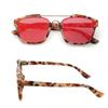 Fashion Pilot Flat Top Sunglasses Men Vintage Square Film Mirror Blue Lens UV400 Protection Stylish Eyewear
