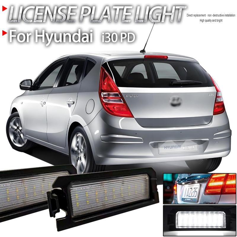 2Pcs Car LED Rear License Plate Light Number Plate Lamp White For Hyundai i30 PD 2017- i30 PD PDE 2016- i30 N i30N PD 2017- License Plate Lights 2