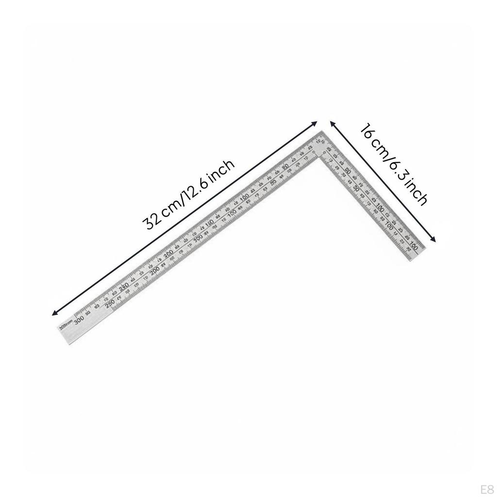 Right Angles Ruler Thickened Carpentry Square Steel for Woodworkers, Carpenters,