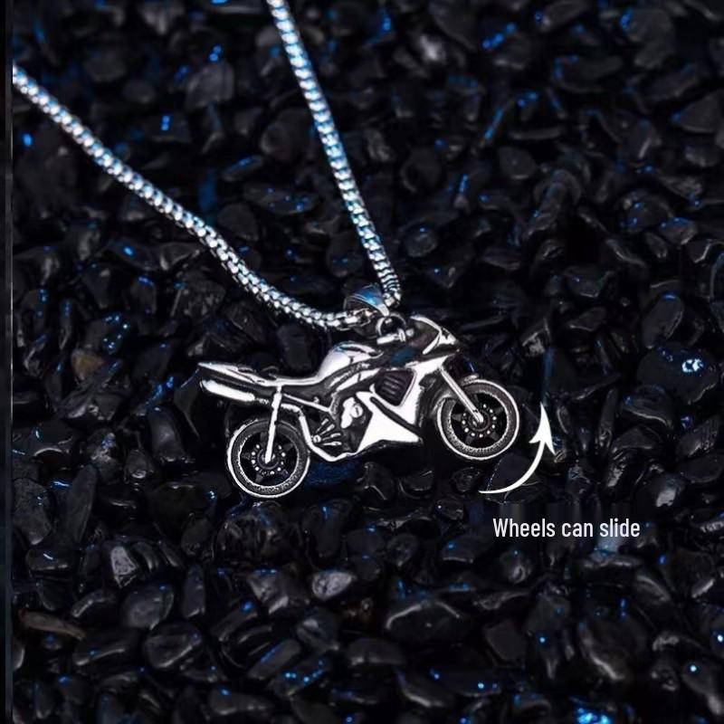 Trendy Unisex Retro Hip-Hop Motorcycle Pendant Necklace
