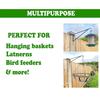 Household Flower Basket Support Arm Set of 4 for Fence Post, Metal Holders for 16 Inch Baskets, Balcony Display with Open Outdoor Spacing