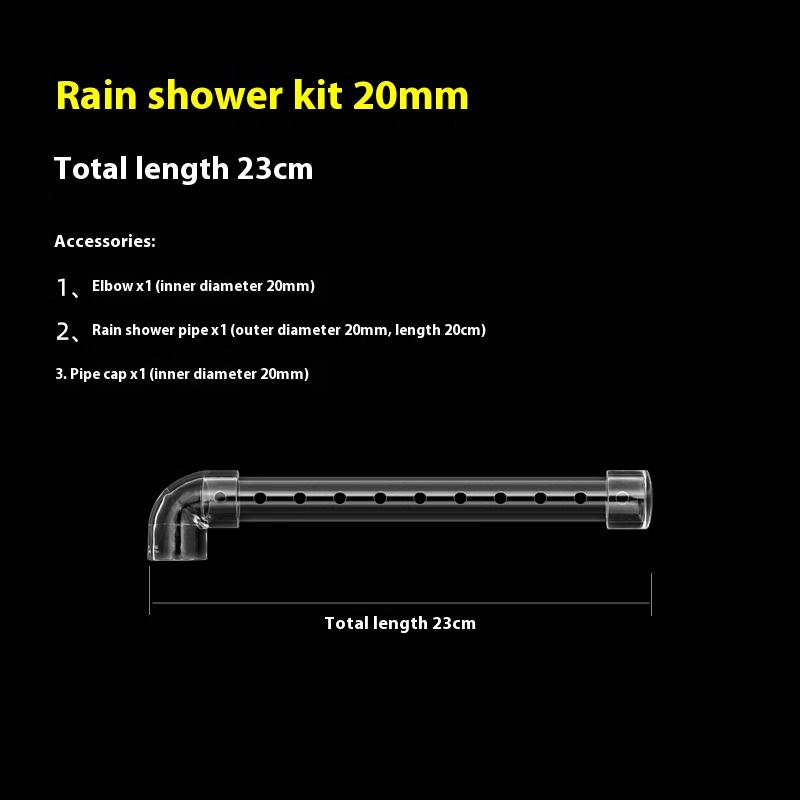 Aquarium Rain Spray Bar Outflow Pipe Transparent Acrylic Rain Shower Outlet Tube Kit Fish Tank External Filter Accessries