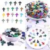Pack of 19 Crystal Crosses Charm Holeless Design Natural Energy Enhancers for Meditations Home Office Desk Decors Craft