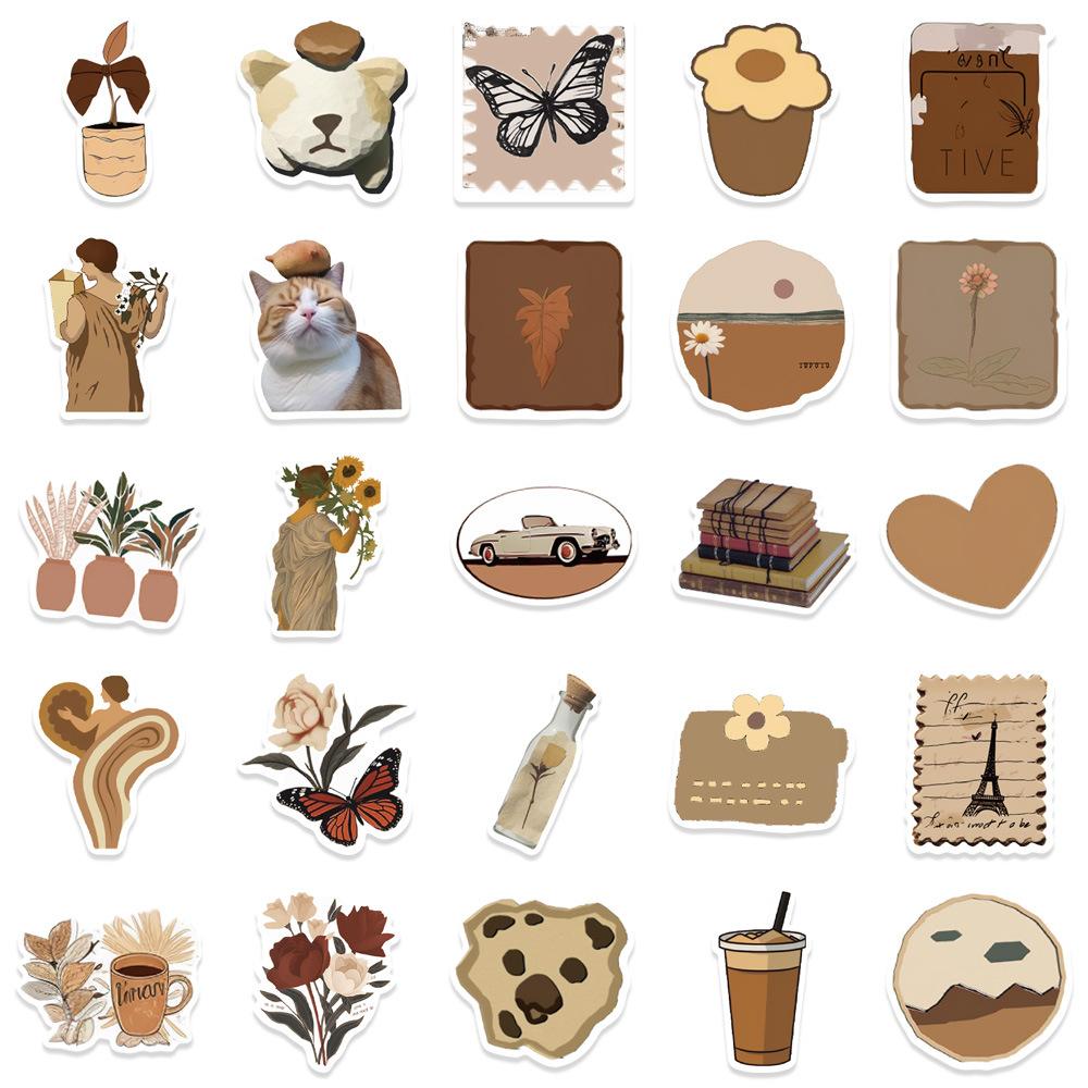 50Pcs/Set Maillard Styles Art Series 01 Stickers DIY Fashion Waterproof Doodle Decals Stickers