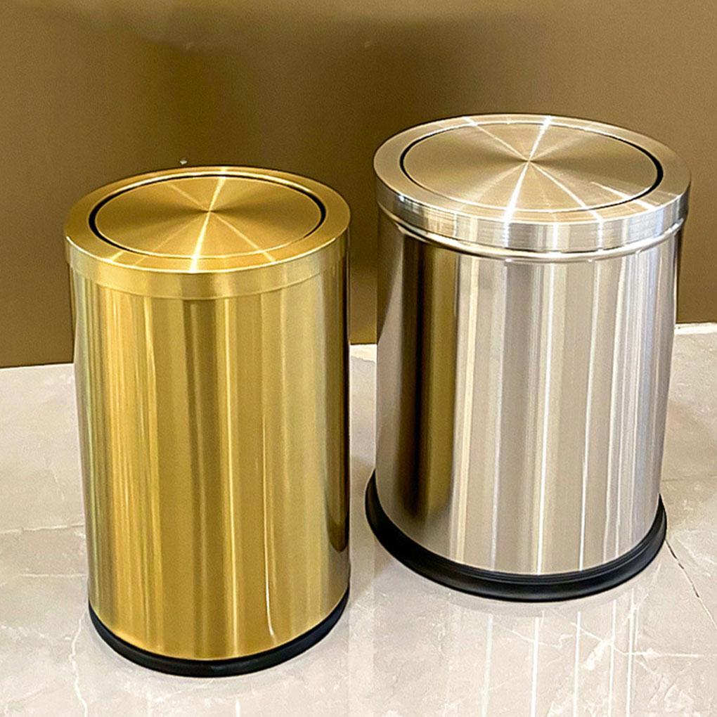 Stainless Steel Garbage Can With 9L Capacity - Durable And Rust-proof Steel Trash Trash Cans