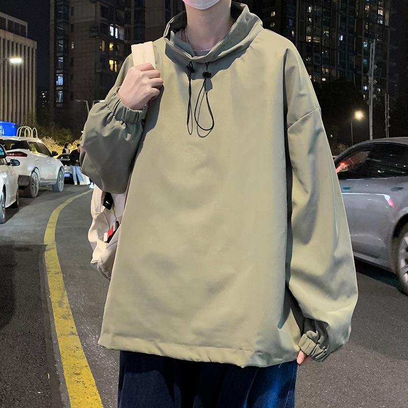 

Летняя тонкая японская куртка в стиле ретро, ​​мужская однотонная свободная повседневная пуловер с воротником-стойкой Tide, брендовая оснастка, солнцезащитное верхнее пальто