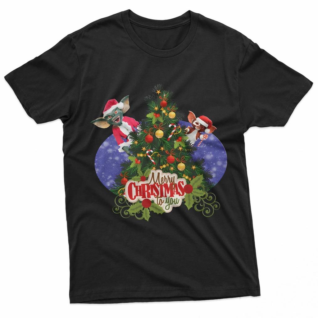 80S Vintage Christmas Funny Horror Movie 100% Cotton T-shirt Mens Tees Top