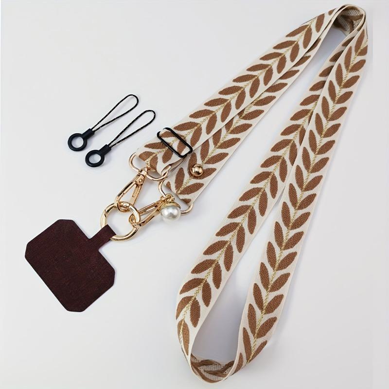 Mobile Phone Strap Lanyard Long Crossbody Shoulder Chain Pearl Pendant Hanging Adjustable Halter Neck Wide Cloth