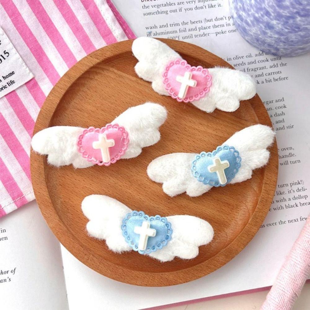 Lolita Y2K Gothic Hairpin Cross Wing Harajuku Bangs Duckbill Fashion Sweet Cool Hair Clip  Women