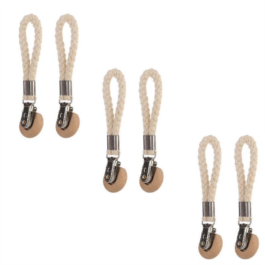 Multipurpose Braided Cotton Loop Towel Clip with Metal Clamp / Multipurpose Cloth Hanger for Home Bathroom