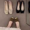 Flat-bottomed temperament gentle senior commuter single shoes women's shoes 2025 new spring French square head Mary Jane ladyshoes