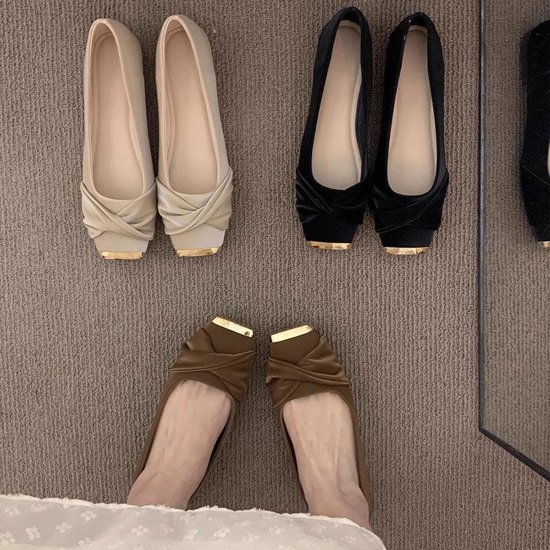 Flat-bottomed Temperament Gentle Senior Commuter Single Shoes Women's Shoes 2025 New Spring French Square Head Mary Jane Ladyshoes