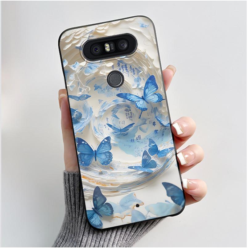 Cute Case For LG Q8 Funda Fashion Capa Coque Printing Shell Protective Cover Soft Silicone Cartoon Black Casing