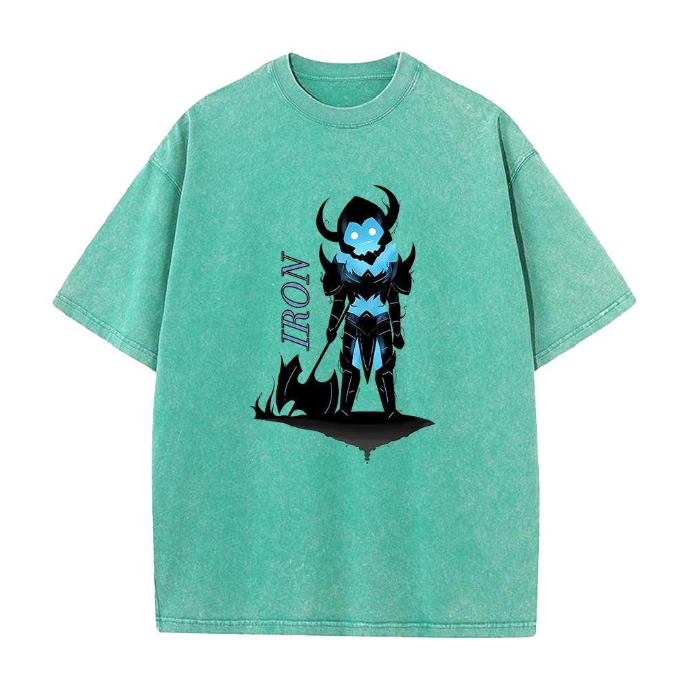 Anime Solo Leveling Sung Jin-Woo Ashborn Printed Tshirt Men Vintage Washed T-shirts Manga Cotton Tee Harajuku Male T Shirt