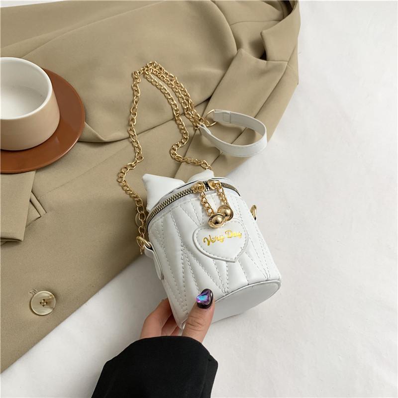 Mini Lipstick Small Bag Women's 2025 New Small Fragrant Wind Pleated Bucket Bag Bow Creative Styling Messenger Bag