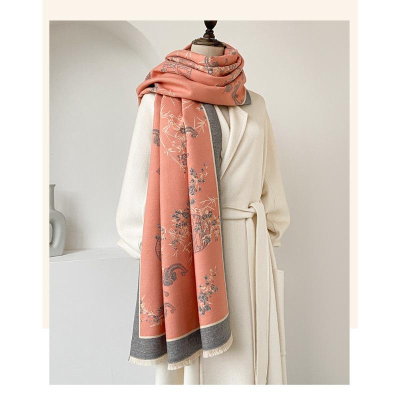Versatile Elegant Vintage Chinese Style Warm Scarf For Women Winter