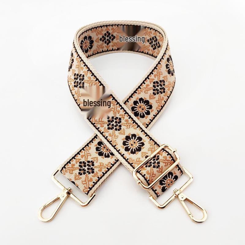 New Wide Jacquard Adjustable Crossbody Shoulder Strap - Women's Bag Accessory