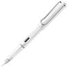 Lamy Safari White Fountain White Ergonomic Grip and Polished Steel Size F Ideal for Writing and Calligraphy Includes LAMY T10 Blue Ink Cartridge Pen,